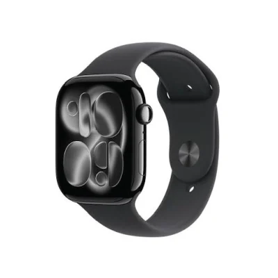 Apple Watch Series 11 GPS 42mm Jet Black Aluminium Case with Black Sport Band – S/M